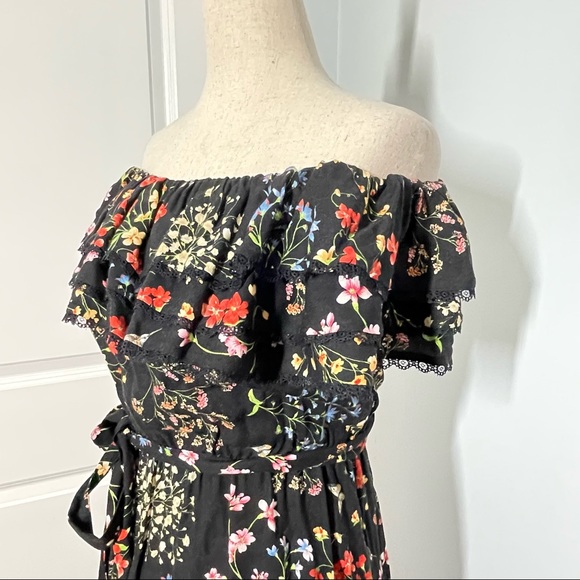 Alice + Olivia Cherri Black Maxi Dress Off Shoulder size 0 - Picture 8 of 12